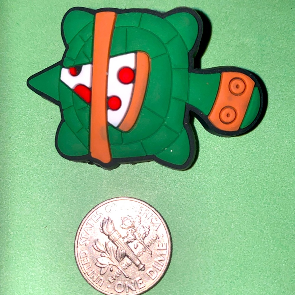 (10 for $15 Raphael Ninja Turtles Turtle Carrying a Pizza Crocs Shoe Charms